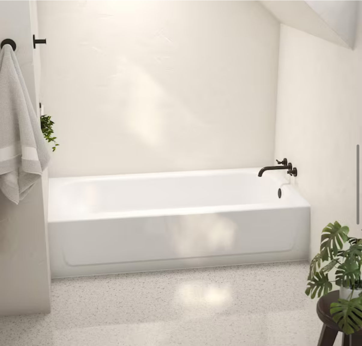 Aloha Plus 60 in. Right Drain Rectangular Alcove Soaking Bathtub in White
