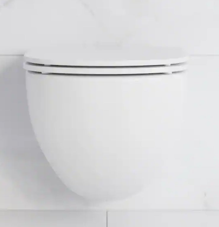 St. Tropez Wall Hung Toilet Bowl 0.8/1.28 GPF Dual Flush Elongated in White