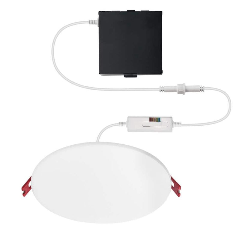 Infiniedge Integrated LED 6 in Round Adj Color Temp Canless Recessed Light for Kitchen Bath Living rooms, White