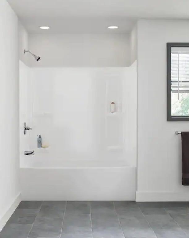 Pro-Series 60 in. W x 57 in. H Five Piece Glue Up Tub Surrounds in High Gloss White