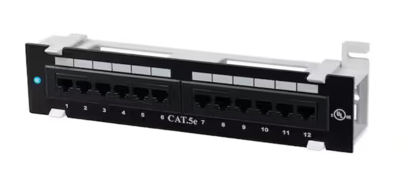 (Copy) 12-Port Category 5e Mini Patch Panel with 89D Mounting Bracket
