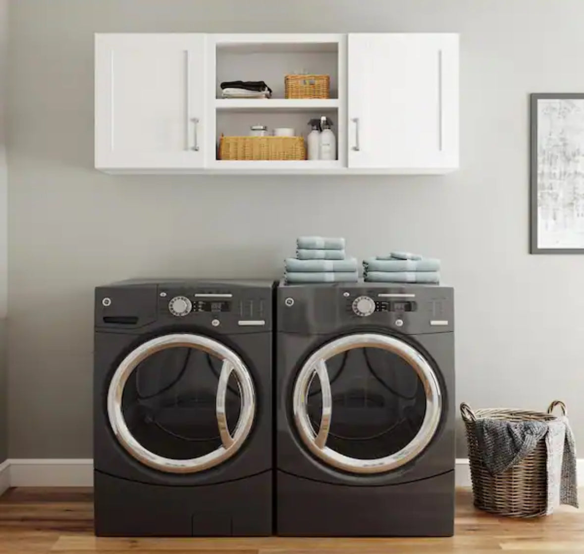 Verona White Shaker Stock Ready to Assemble Wall Kitchen Laundry Cabinet wth Soft Close 60 in. x 23 in. x 12 in