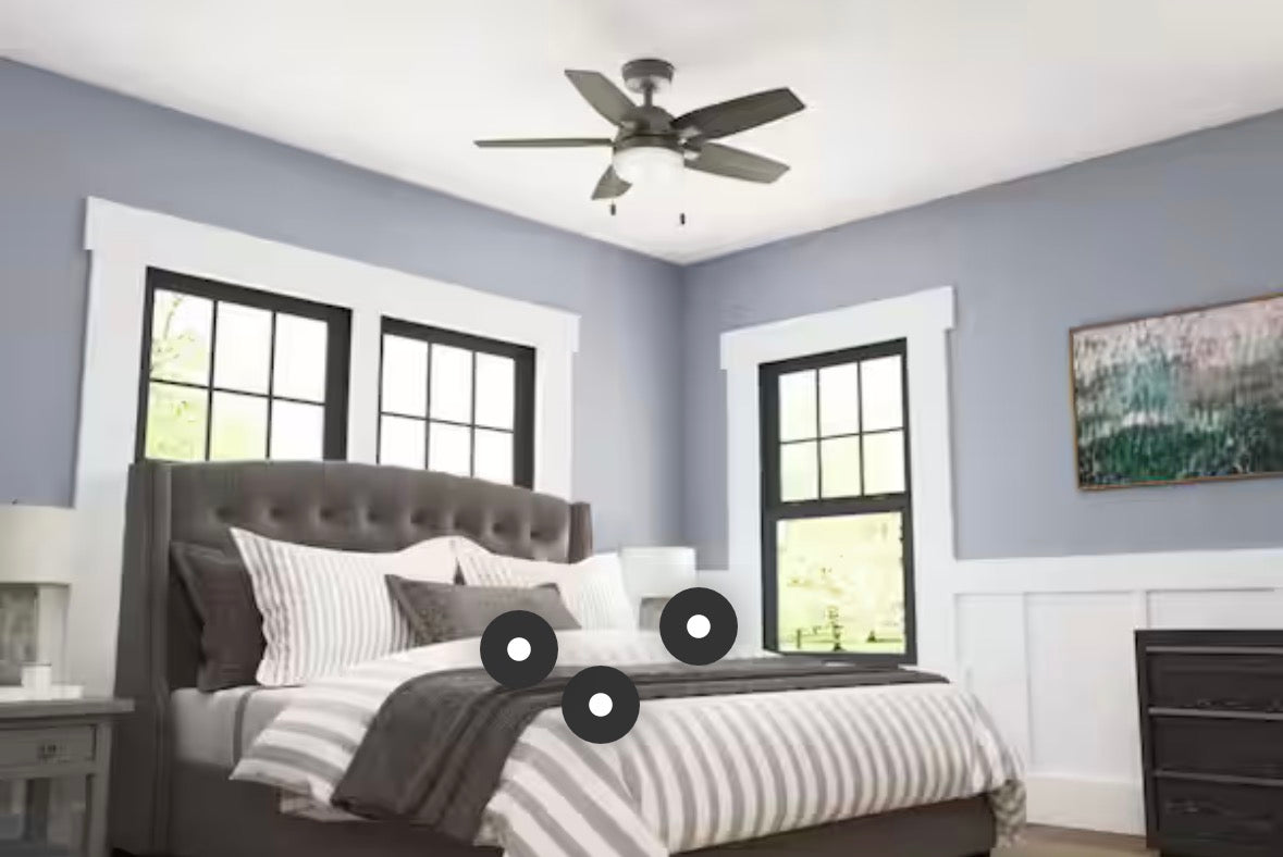 Antero 44 in. Hunter Express Indoor Matte Silver Ceiling Fan with Light Kit Included