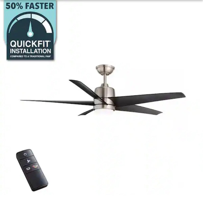 Mena 54 in. White Color Changing Integrated LED Indoor/Outdoor Brushed Nickel Ceiling Fan with Light Kit and Remote