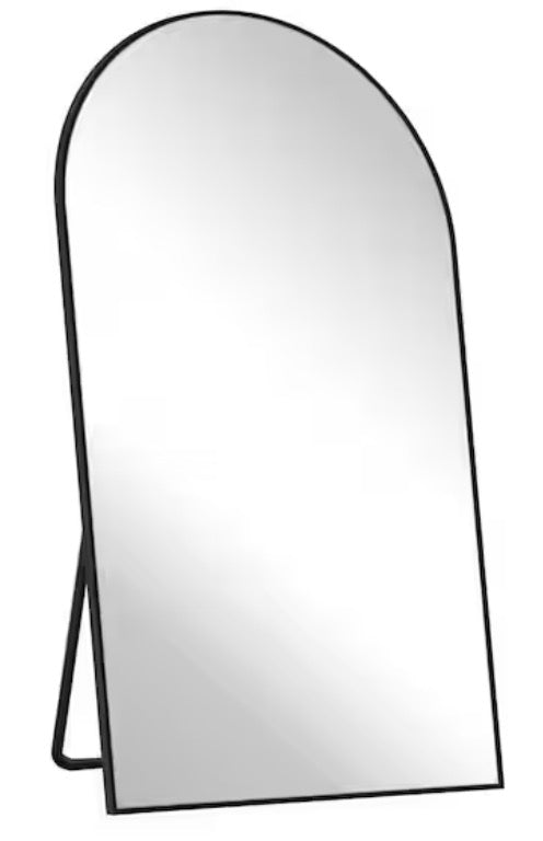32 in. W. x 71 in. H Oversized Aluminum Alloy Arch Full Length Black Wall Mounted/Standing Mirror Floor Mirror