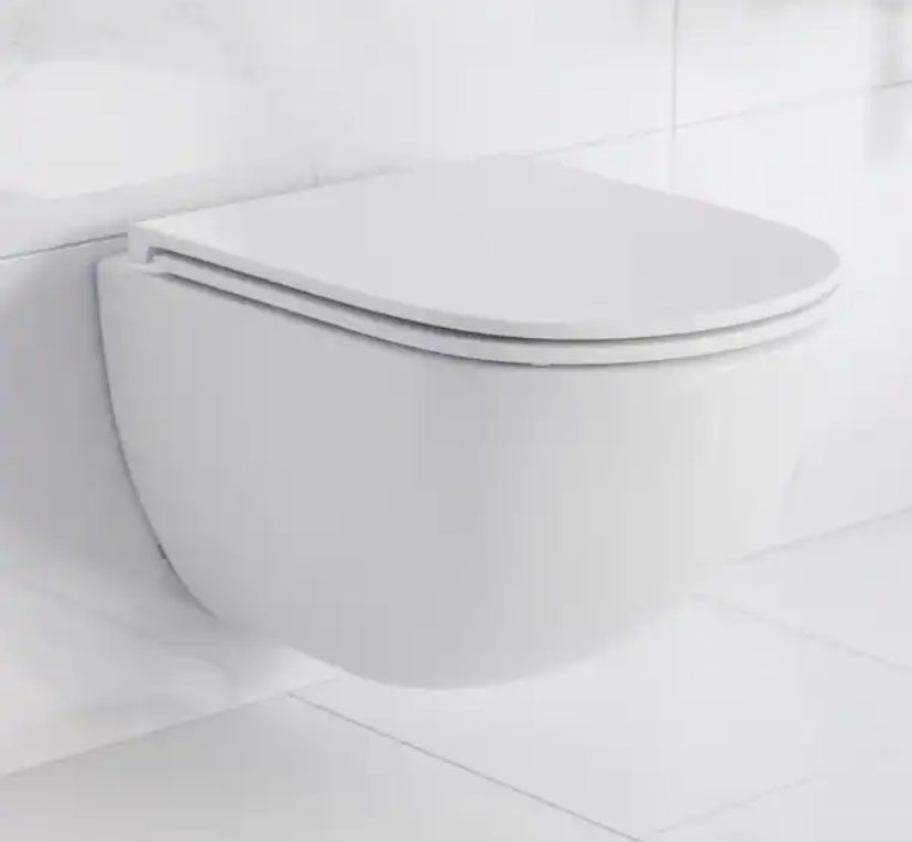 St. Tropez Wall Hung Toilet Bowl 0.8/1.28 GPF Dual Flush Elongated in White