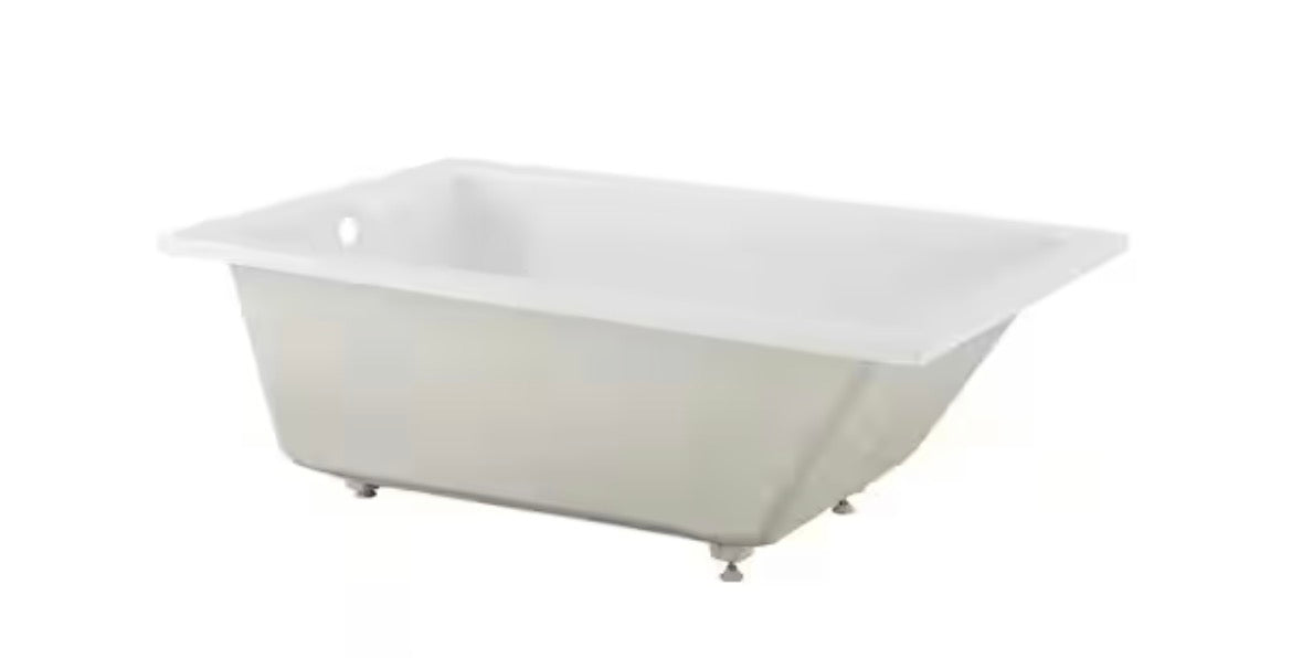 Voltaire 60 in. x 36 in. Acrylic Drop-In Reversible Drain Bathtub in White