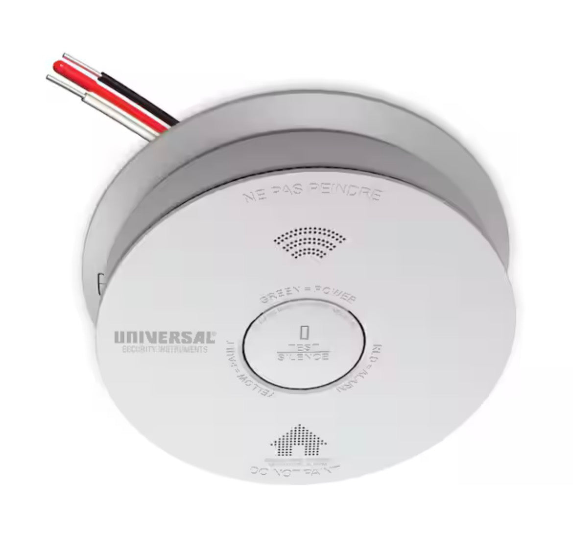 Hardwired and 10-Year Battery Combination Smoke and Carbon Monoxide Detector with Voice Alert and LED Warning Light