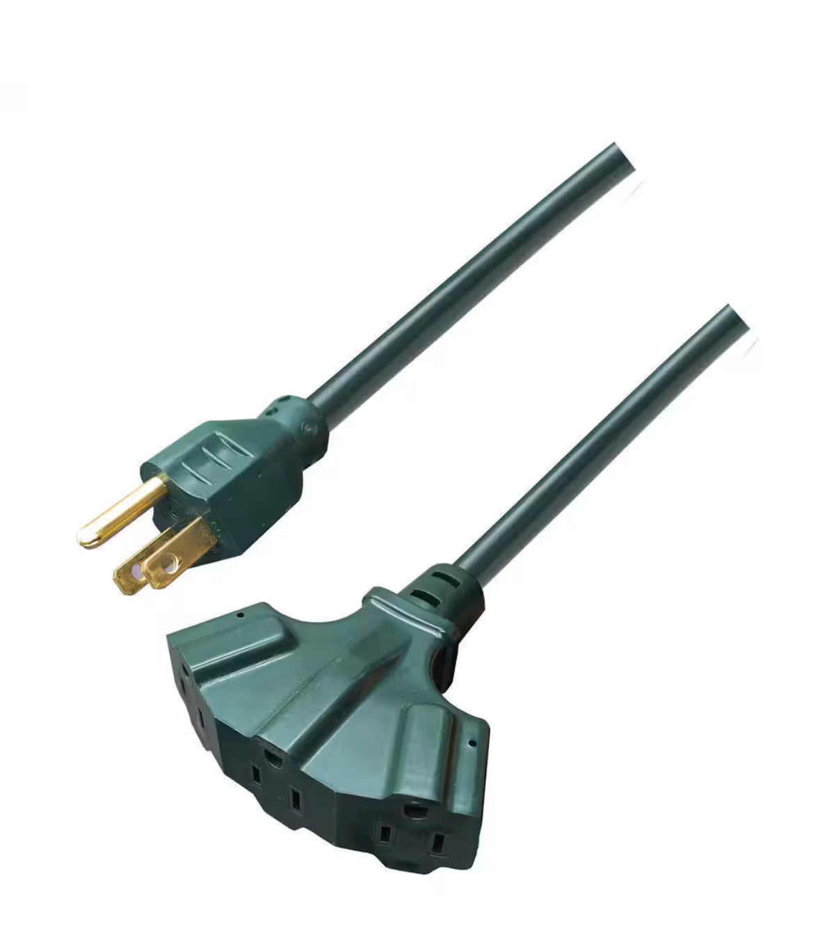 12 ft. 16/3 Light Duty Indoor/Outdoor Extension Cord with Multiple Outlet Triple Tap End, Green
