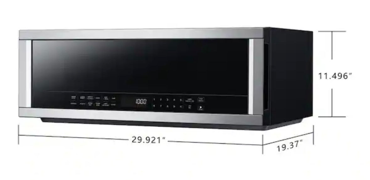 30 in. 1.2 cu. ft. 400 CFM 1000-Watt Over the Range Microwae Oven in Stainless Steel with Sensor Cook