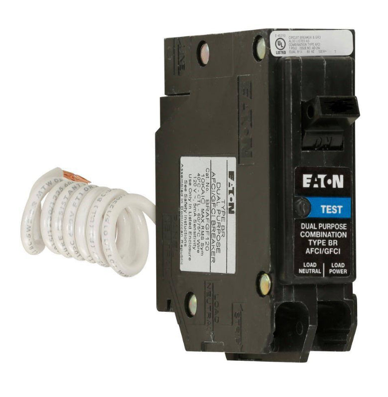 BR 15 Amp Single-Pole Dual Function Arc Fault/Ground Fault Circuit Breaker