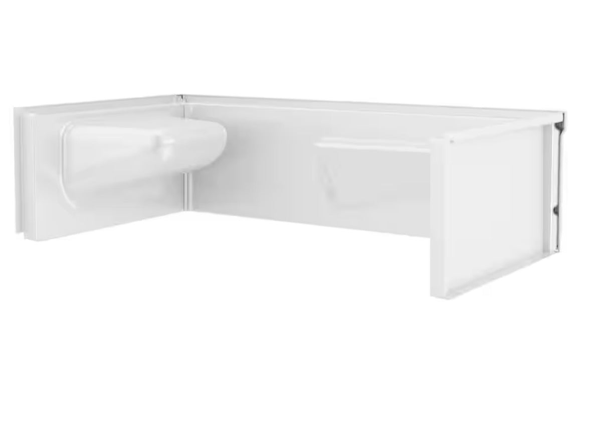 Classic 500 Left Seat 60 in. W x 17.13 in. H 3-Piece Direct-to-Stud Alcove Shower Wall Surround in High Gloss White