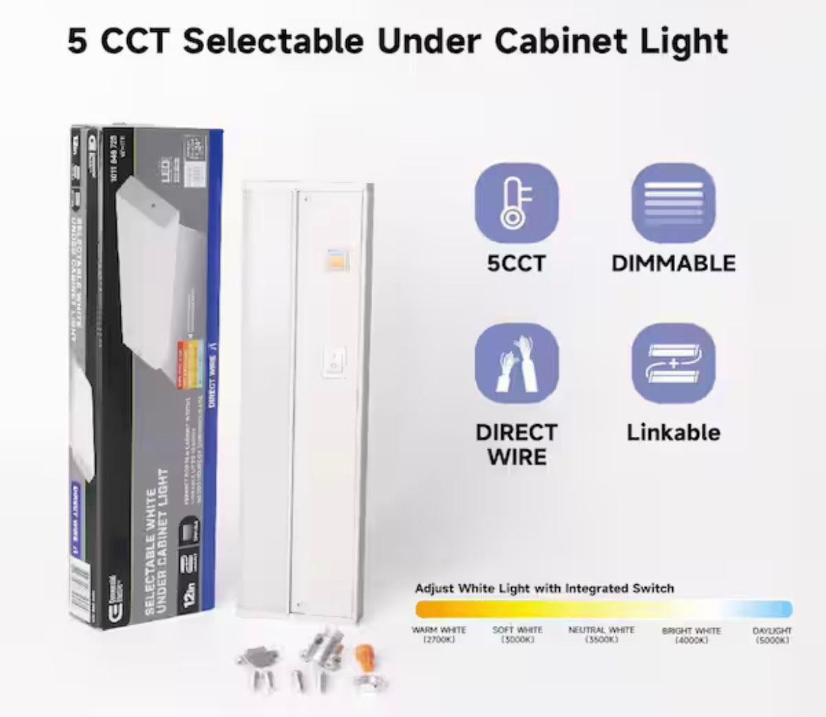 19 in. White LED Task Lamp with Color Changing