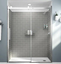 Load image into Gallery viewer, Passage 32 in. x 60 in. x 72 in. 4-Piece Glue-Up Alcove Shower Wall in Gray Subway Tile
