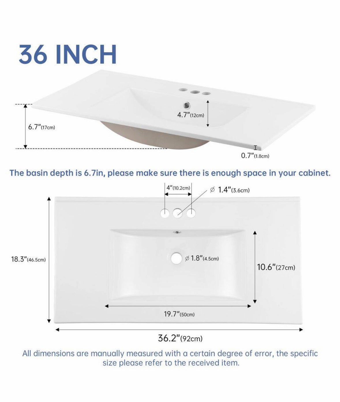 36 in. Single Sink Freestanding Black Bath Vanity with White Ceramic Top Unassembled