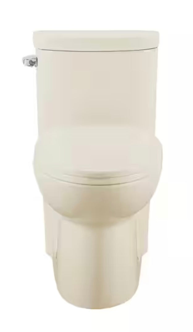 Sublime 1-piece 1.28 GPF Left Side Single Flush Handle Elongated Toilet in Bisque with Seat Included