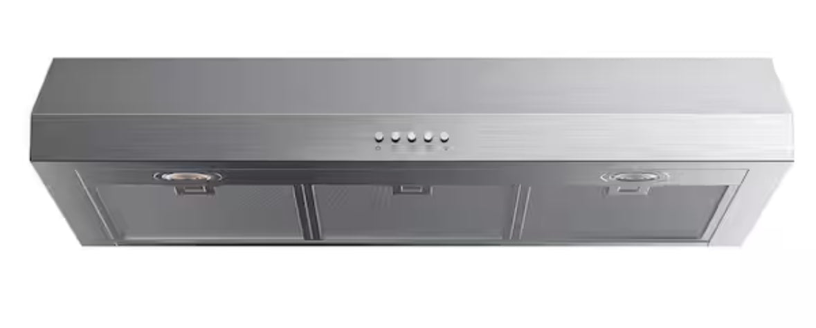 30 in. 600 CFM Ducted Under Cabinet Range Hood in Stainless Steel with Mesh Filters and Push Buttons