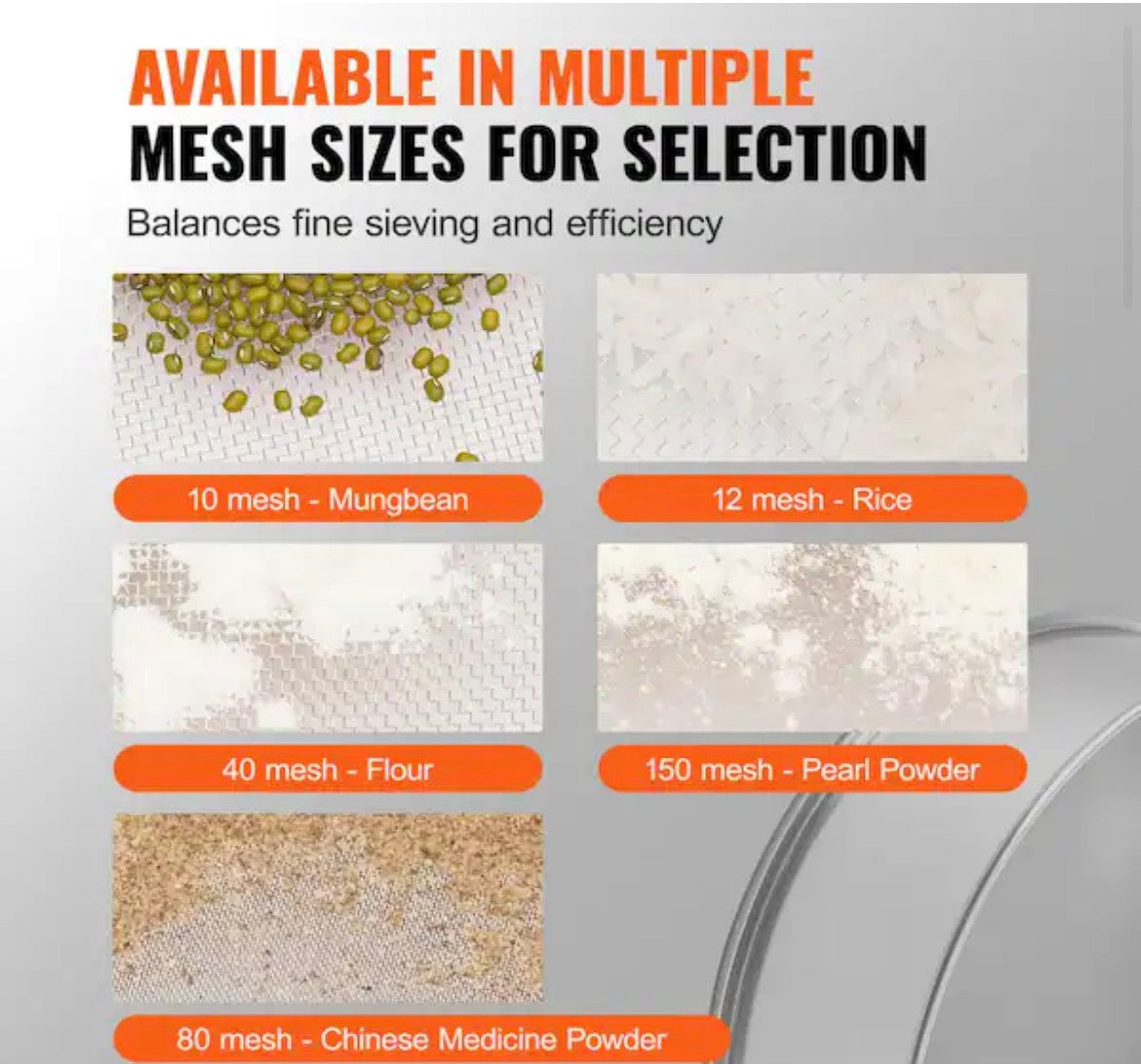 Flour Sieve Fine Mesh, 150-Mesh Flour Sifter 304-Stainless Steel Mesh Sifter Food-Grade 12.6 in. Fine Mesh Strainers