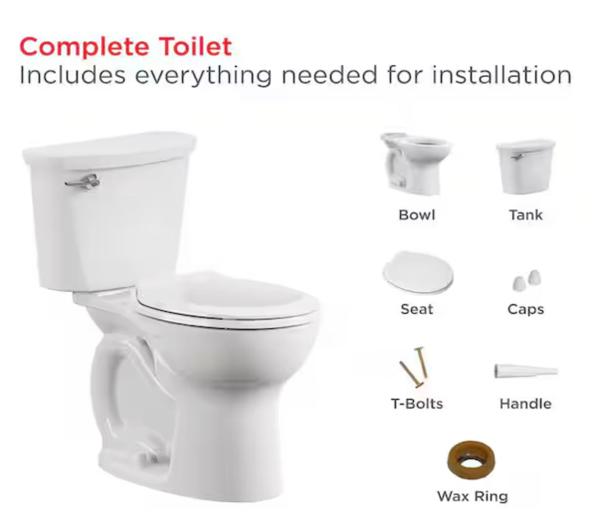 Cadet 10 in. Antimicrobial 2-Piece 1.28 GPF Single Flush Chair Height Round Toilet with Slow Close Seat in White