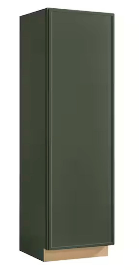 Leyton 24 in. W x 84 in. H x 24 in. D Ready To Assemble Plywood Slim Shaker Utility Pantry Cabinet in Fern Green