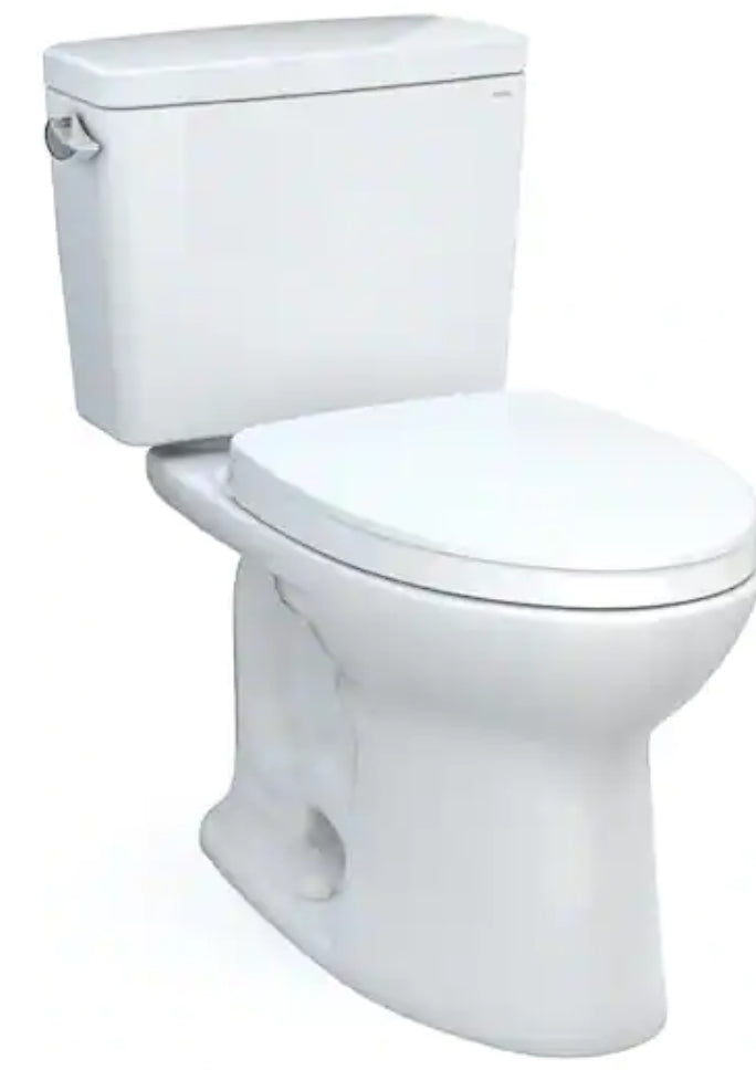 Drake Modern 2-Piece 1.28 GPF Single Flush Elongated ADA Comfort Height Toilet in Cotton White, SoftClose Seat Included