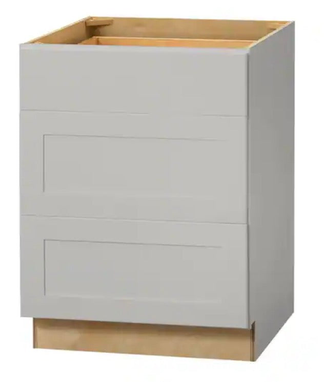Avondale 24 in. W x 24 in. D x 34.5 in. H Ready to Assemble Plywood Shaker Drawer Base Kitchen Cabinet in Dove Gray