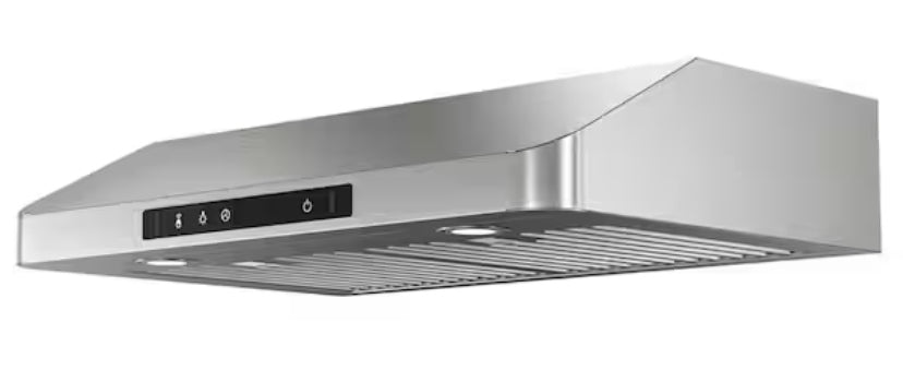 30 in. 900CFM Ducted Under Cabinet Range Hood in Stainless Steel with 3-Way Venting Removable LEDS and Gesture Control