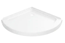 Load image into Gallery viewer, Classic 38 in. L x 38 in. W Corner Shower Pan Base with Corner Drain in White

