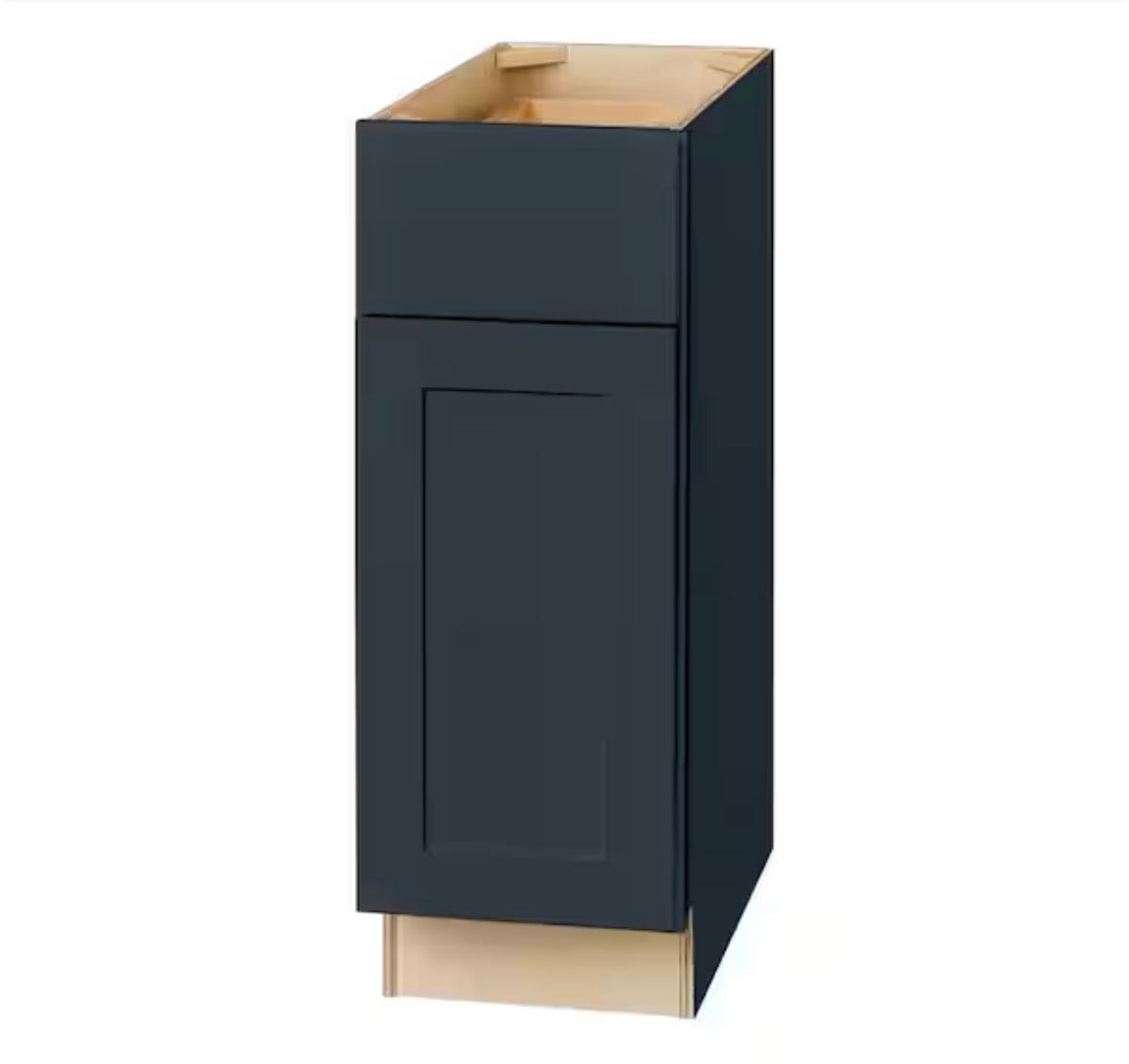 Avondale 12 in. W x 24 in. D x 34.5 in. H Ready to Assemble Plywood Shaker Base Kitchen Cabinet in Ink Blue