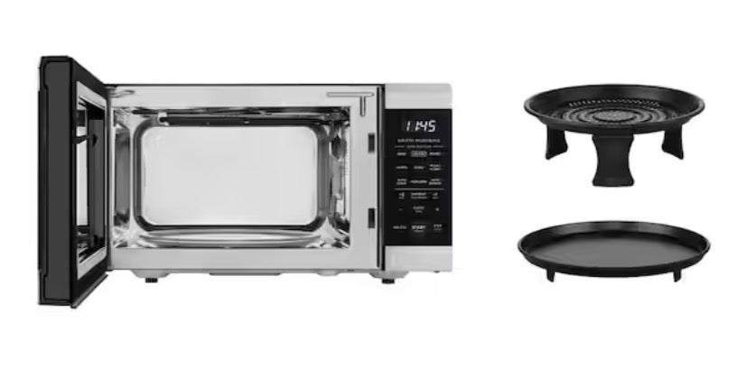 19 in. 0.9 cu. ft. 900-Watt Countertop Microwave Oven in Stainless Steel with Convection and Air Fry