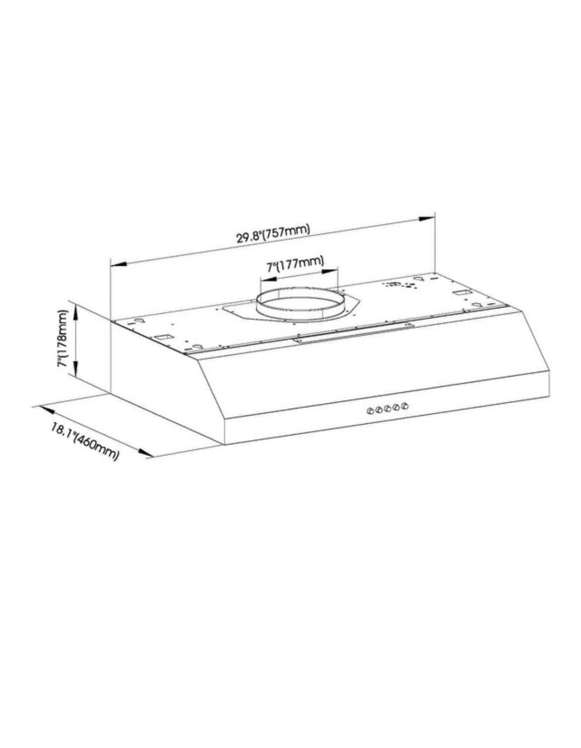 Sarela 30 in. W x 7 in. H 500CFM Convertible Under Cabinet Range Hood in Black with LED Lights and Filter