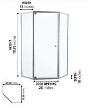 Load image into Gallery viewer, 38 in. W x 74 in. H Neo-Angle Pivot Framed Corner Shower Enclosure in Chrome
