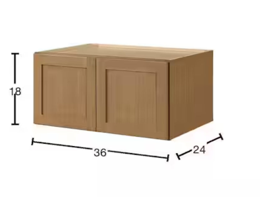 Avondale 30 in. W x 12 in. D x 30 in. H Ready to Assemble Plywood Shaker Wall Kitchen Cabinet in White Oak