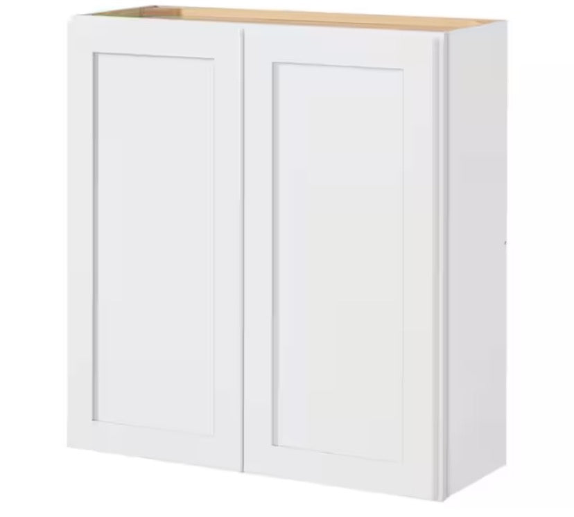 Avondale 33 in. W x 12 in. D x 36 in. H Ready to Assemble Plywood Shaker Wall Kitchen Cabinet in Alpine White