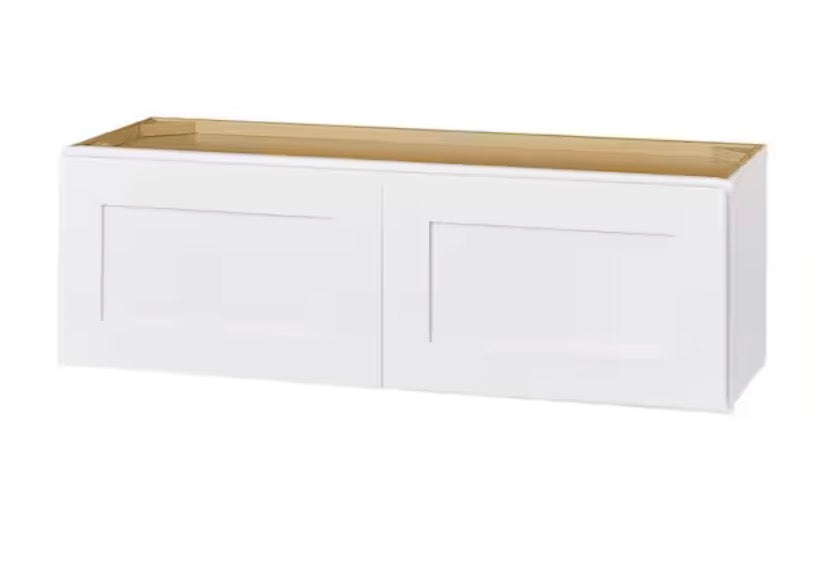 Avondale 36 in. W x 12 in. D x 12 in. H Ready to Assemble Plywood Shaker Wall Bridge Kitchen Cabinet in Alpine White