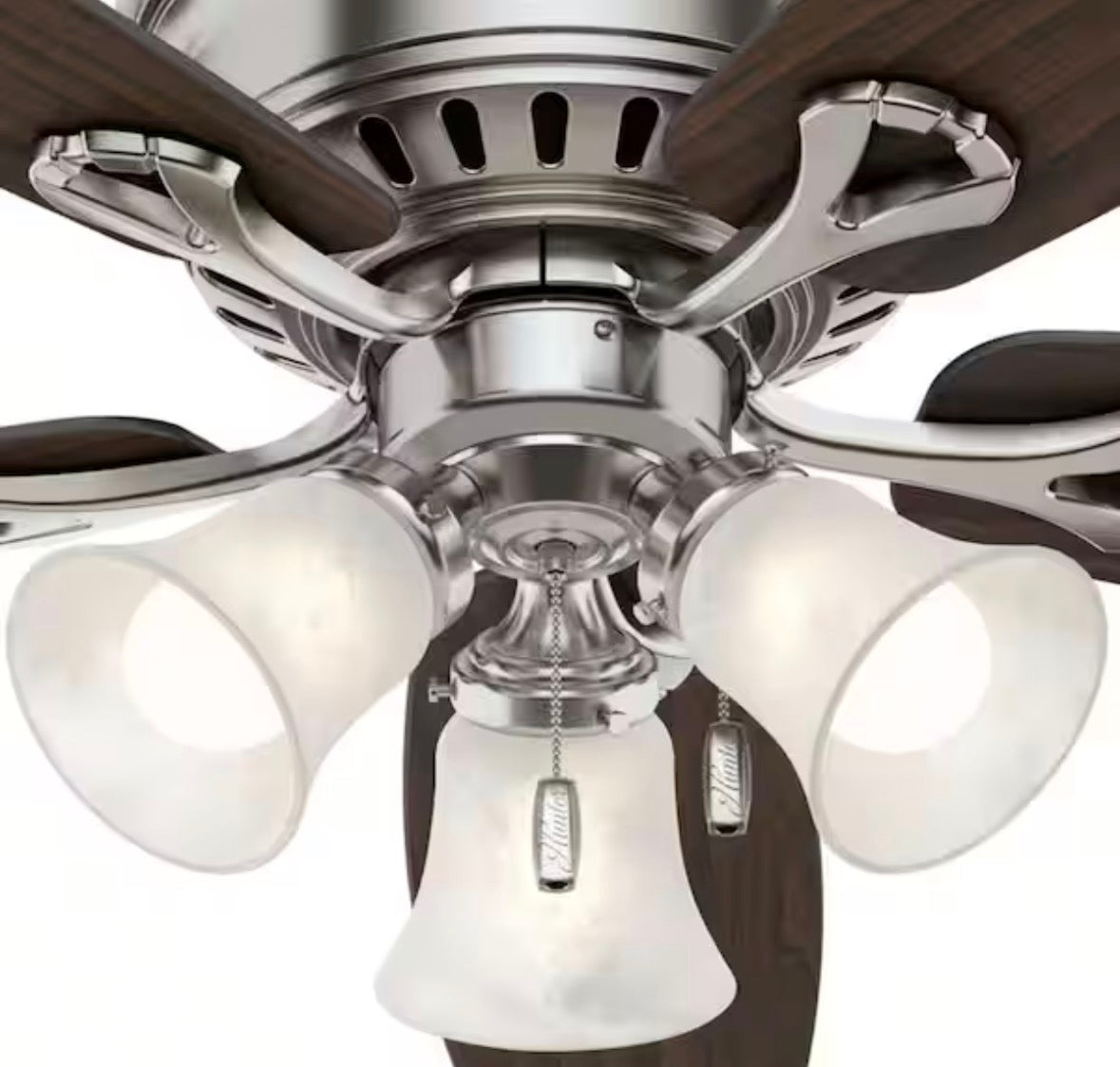 Oakhurst 52 in. LED Indoor Low Profile Brushed Nickel Ceiling Fan with Light Kit