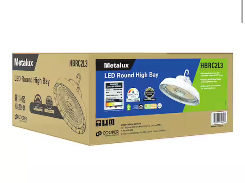 13 in. Round 400-Watt Equivalent Integrated LED White High Bay Light