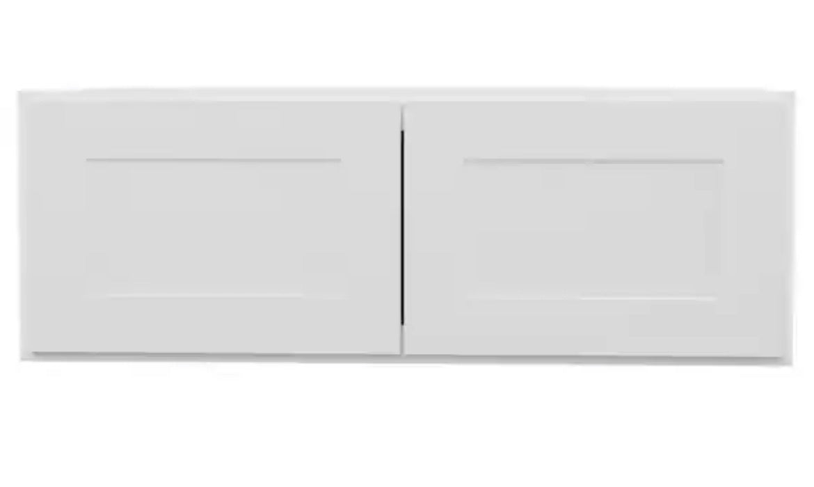 33-in. W x 24-in. D x 12-in. H in Shaker White Plywood Ready to Assemble Wall Bridge Kitchen Cabinet with 2 Doors
