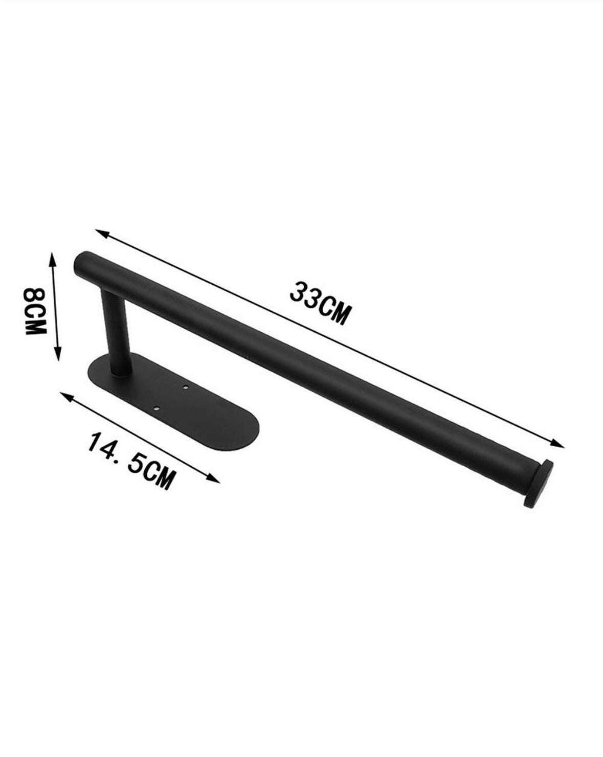 Wall Mount Kitchen Paper Towel Holder Rolls Bulk-Self-Adhesive Under Cabinet in Matte Black