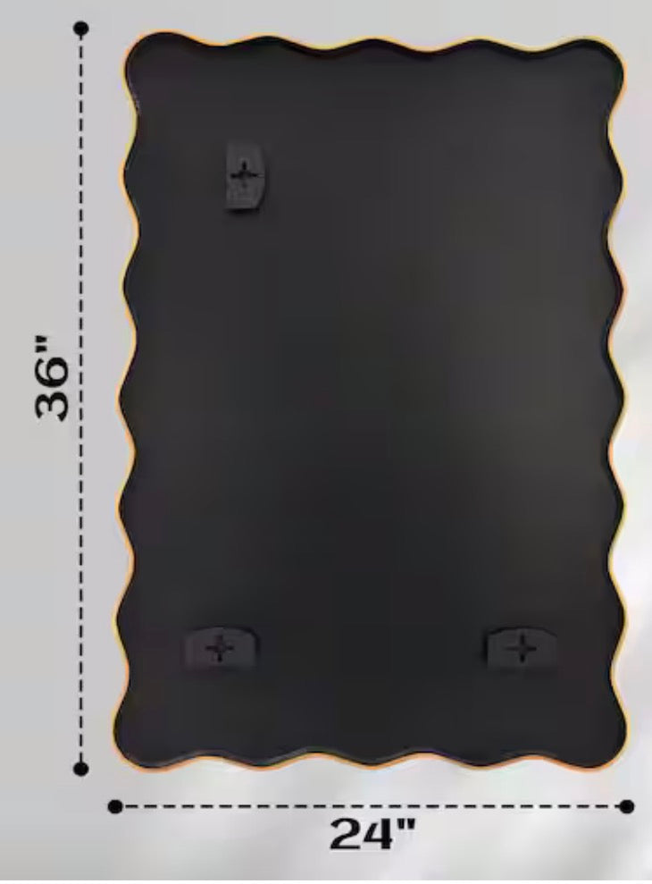 24 in. W x 36 in. H Rectangle Gold Aluminum Alloy Framed Wall Mirror Decorative Wall Mirror