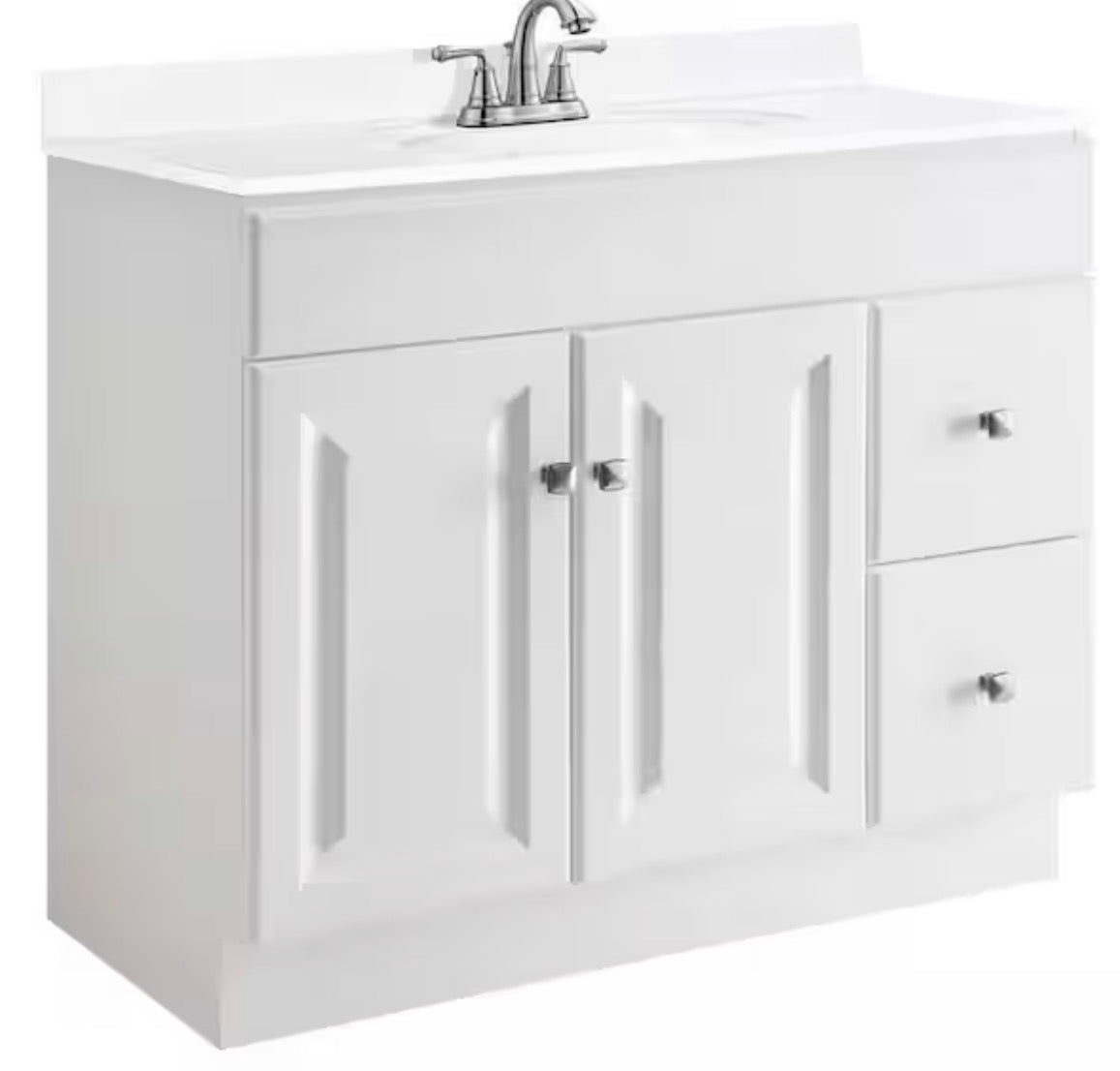 Wyndham 36 in. W x 18 in. D Unassembled Bath Vanity Cabinet Only in White Semi-Gloss Without Top