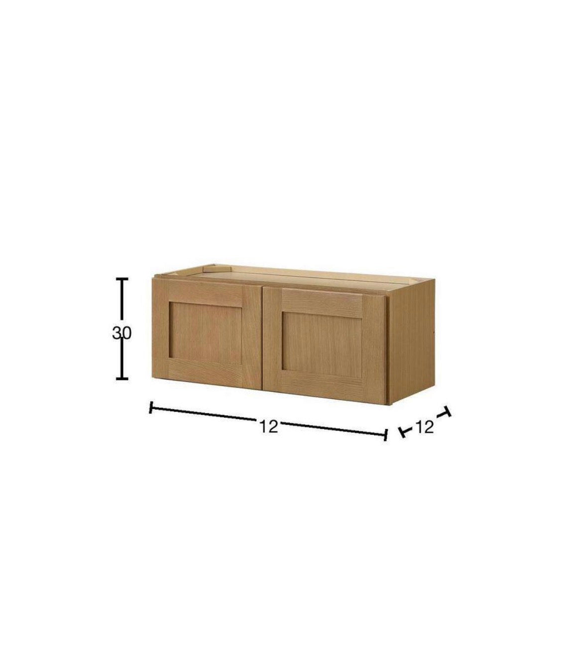 Avondale 30 in. W x 12 in. D x 12 in. H Ready to Assemble Plywood Shaker Wall Bridge Kitchen Cabinet in White Oak