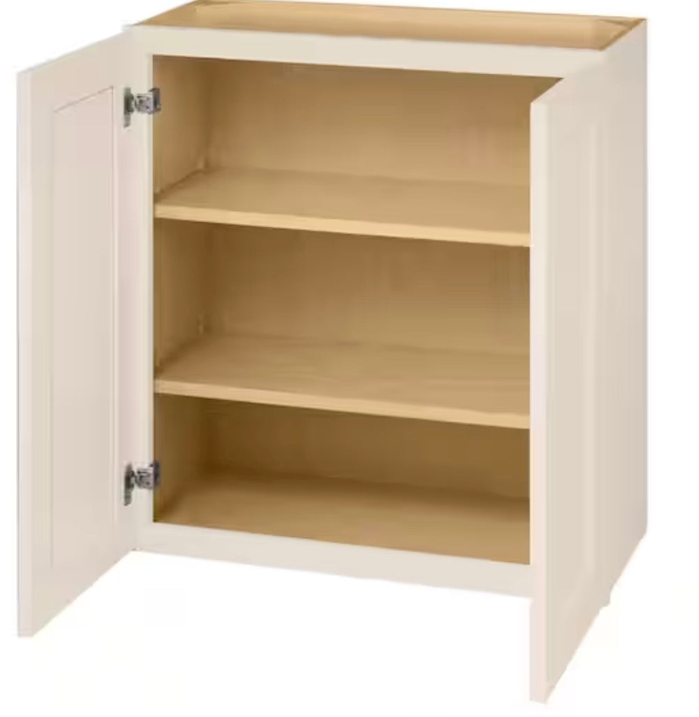 Avondale 27 in. W x 12 in. D x 42 in. H Ready to Assemble Plywood Shaker Wall Kitchen Cabinet in Antique White