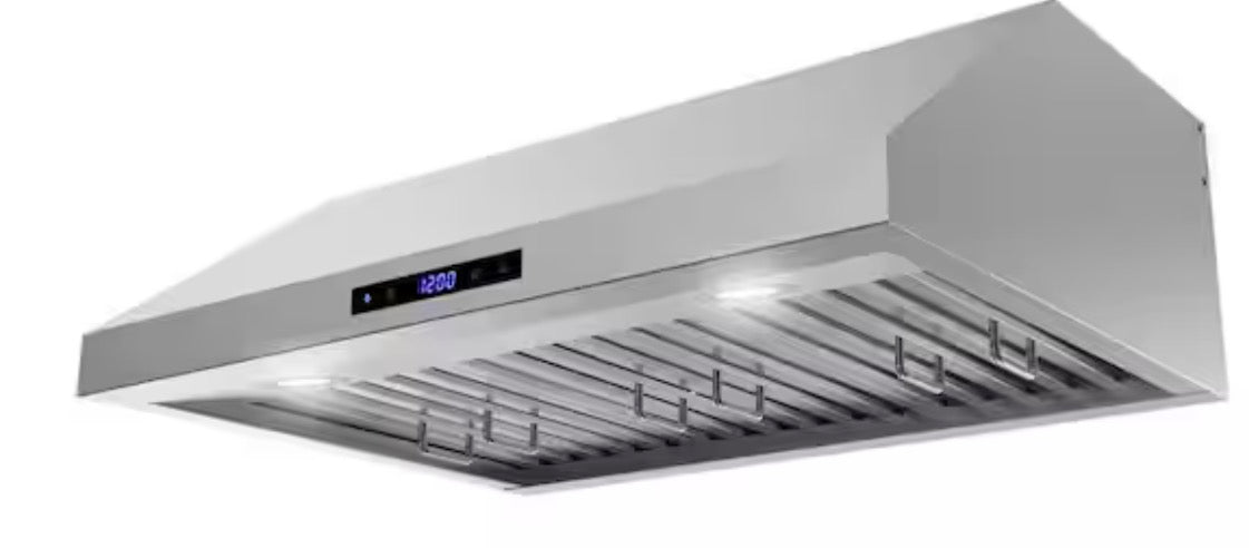 30 in. 406 CFM Magherno Ductless Under Cabinet Range Hood in Brushed Steel, Baffle Filters, Touchpad Control, LED Lights