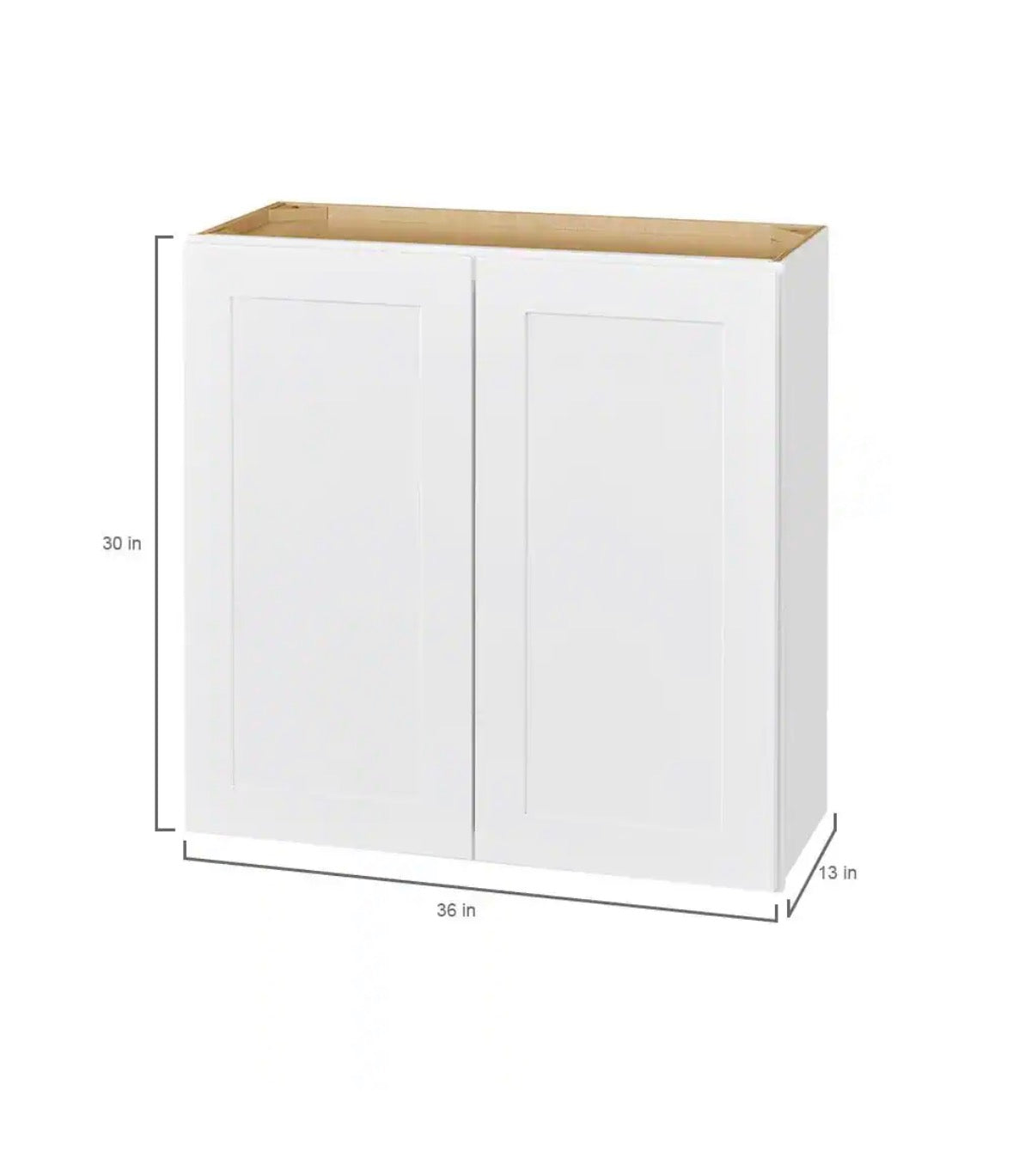 Avondale Shaker Alpine White Ready to Assemble Plywood 36 in Wall Kitchen Cabinet (36 in W x 30 in H x 12 in D)