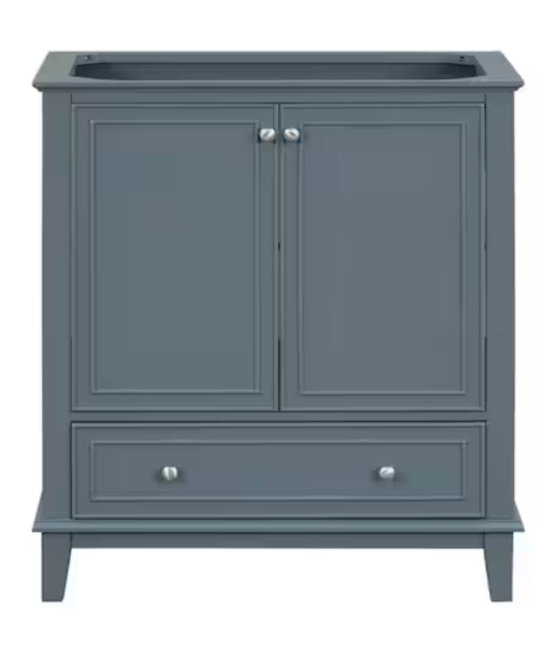 30 in. Modern Classic Bath Vanity Cabinet without Top in Blue