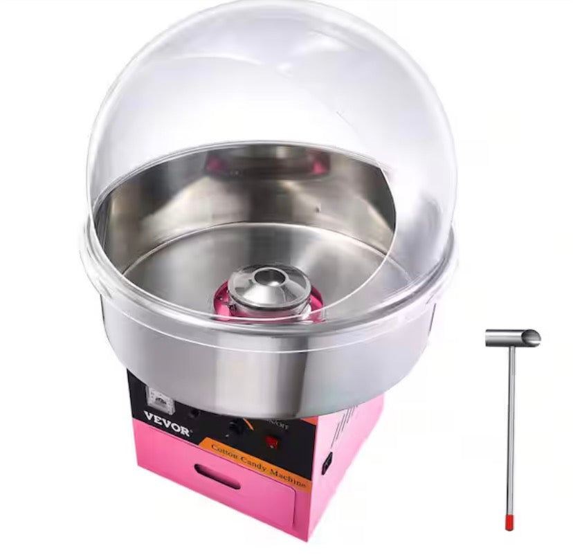 Electric Cotton Candy Machine, 1000-Watt Candy Floss Maker, Commercial Cotton Candy Machine with Stainless Steel Bowl