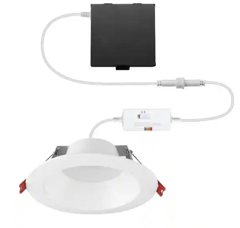 Elite Series 6 in. LED DuoBright, 3-Level Lumen Select, Deep Baffle Canless Recessed Light, Adjustable CCT