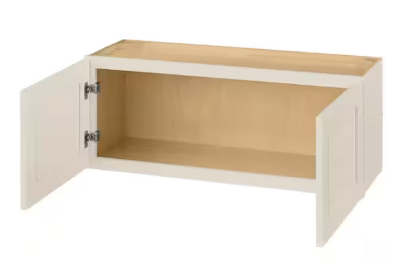 Avondale 36 in. W x 12 in. D x 15 in. H Ready to Assemble Plywood Shaker Wall Bridge Kitchen Cabinet in Antique White