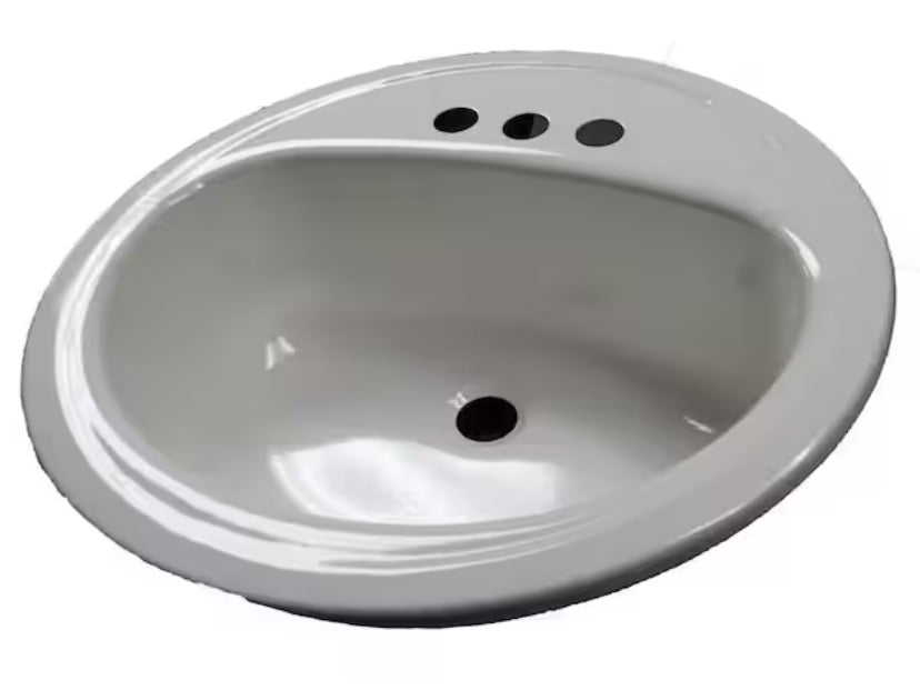 Laurel Round Drop-In Bathroom Sink in White